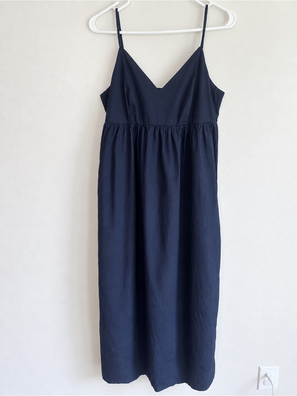 Quince 100% Organic Cotton Sleeveless Maxi Dress, Navy, size small, NWT